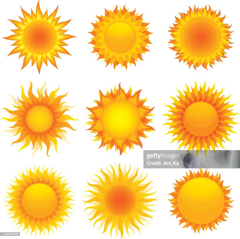 Sun Vector Image Basic Nine Vector Designs Of The Sun High-Res Vector Graphic - Getty Images