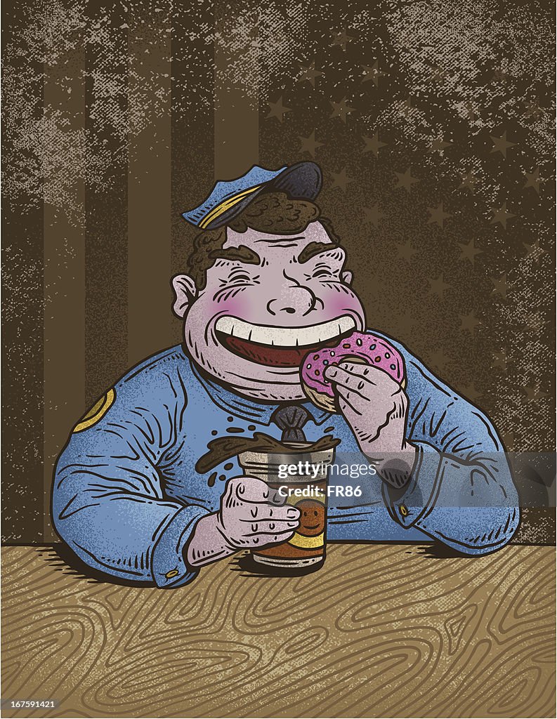 Cop Eating Donut