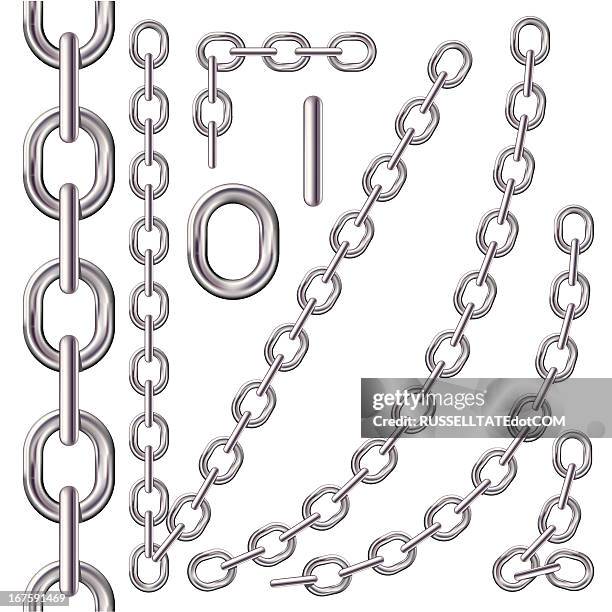 small connected chains - hanging stock illustrations