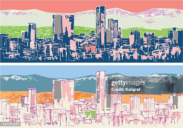 cityscape - la - california hills stock illustrations
