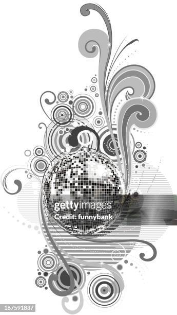 funky disco ball - 70s disco stock illustrations