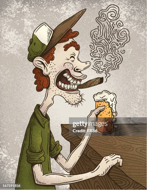 town drunk - smoking issues stock illustrations