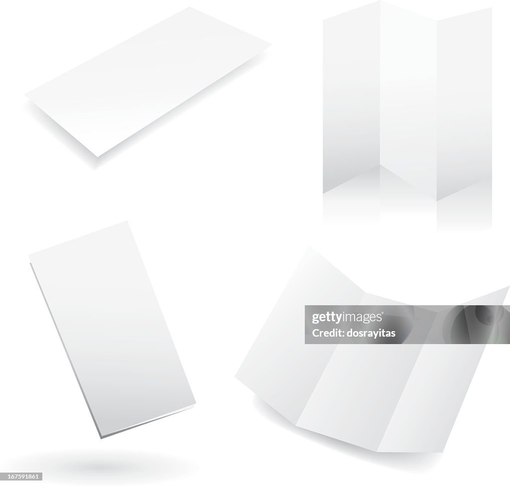 Four blank white design templates