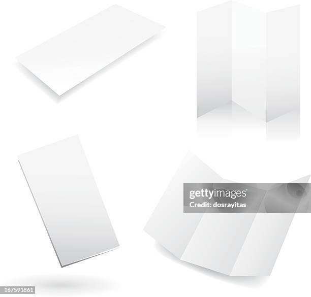 four blank white design templates - triptych stock illustrations