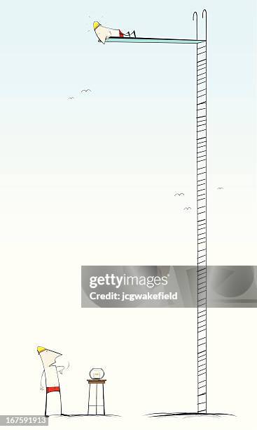 fool hardy diving stunt - swimming cap stock illustrations