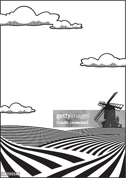 illustrations, cliparts, dessins animés et icônes de wheatfield arrière-plan - labour