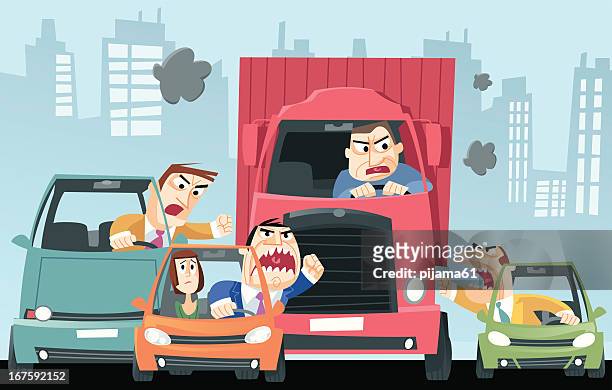 traffic - man driving car stock illustrations