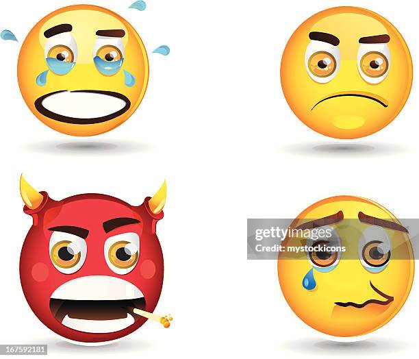 angry yellow faces - shivering stock illustrations