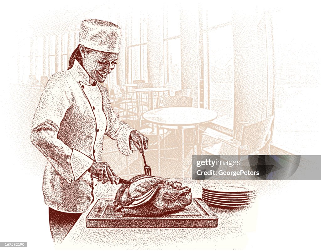 Chef Slicing Turkey