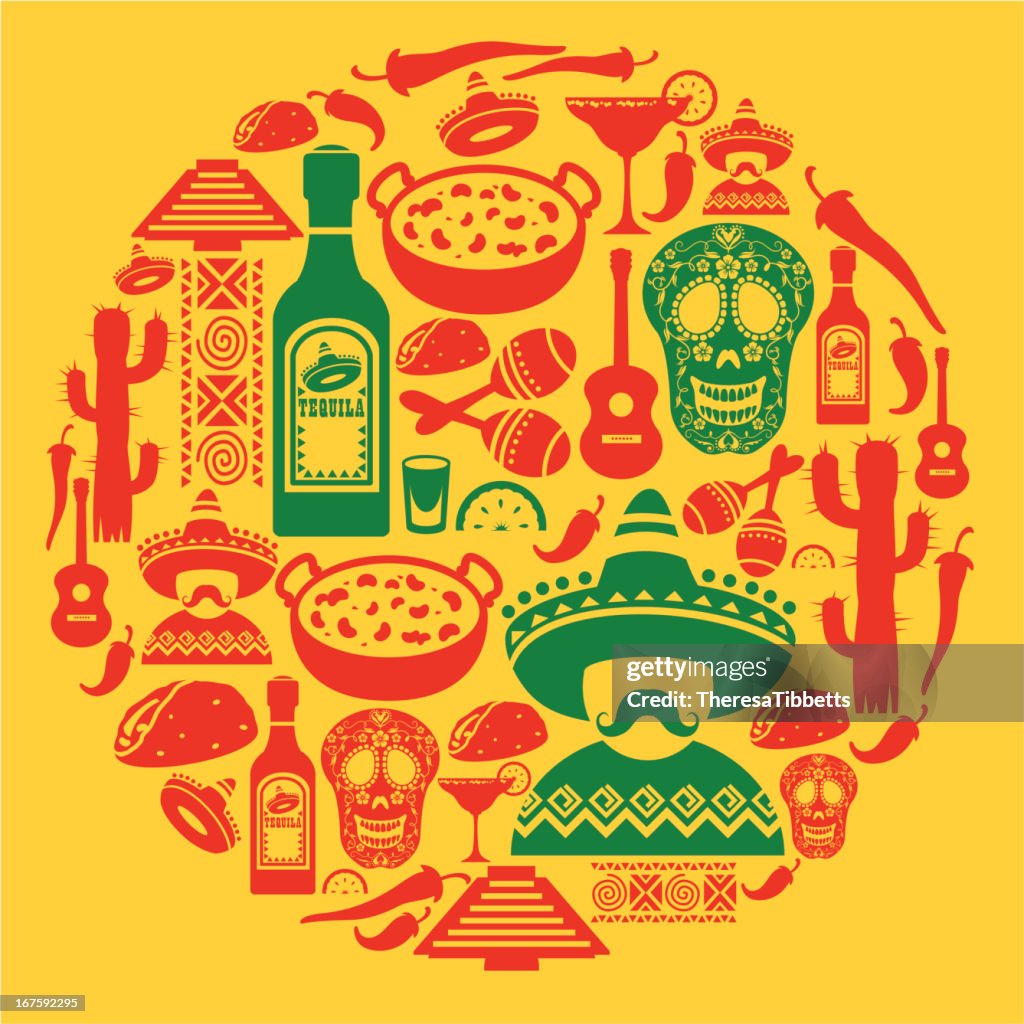 Ícone montagem mexicana