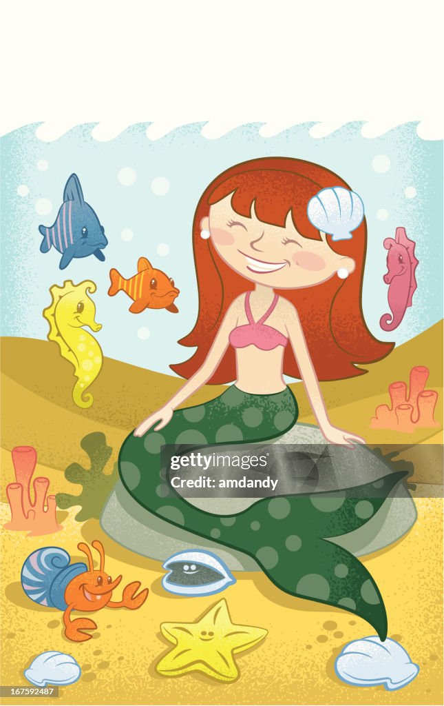 Little red head mermaid