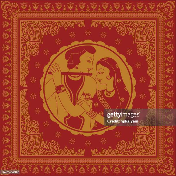 golden radha-krishna - radha stock-grafiken, -clipart, -cartoons und -symbole