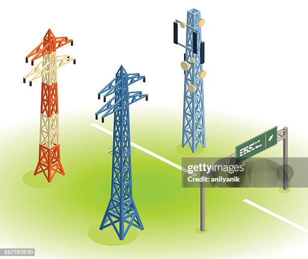 stockillustraties, clipart, cartoons en iconen met wireframe constructions - tower