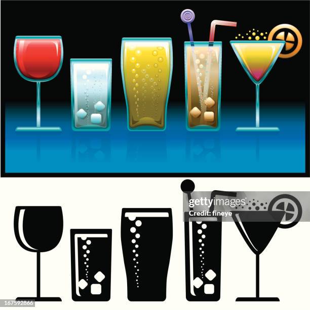 cold drinks icon set - cider stock illustrations