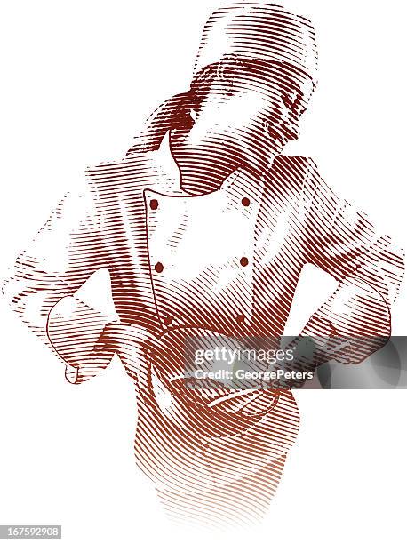 happy chef cooking - dancer studio shot stock illustrations