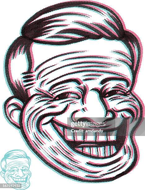 retro troll smile - squinting stock illustrations