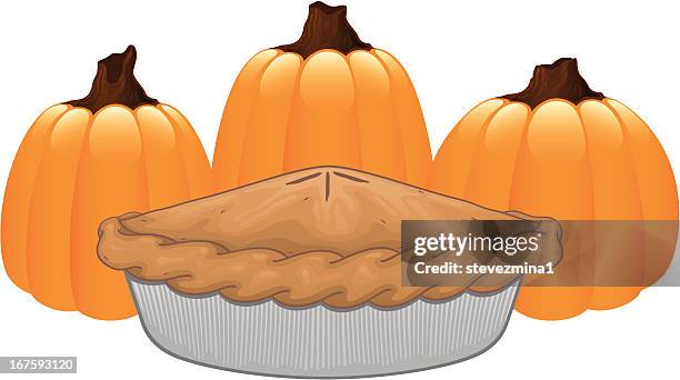 halloween pumpkin thanksgiving pie vector illustration - pumpkin pie stock illustrations