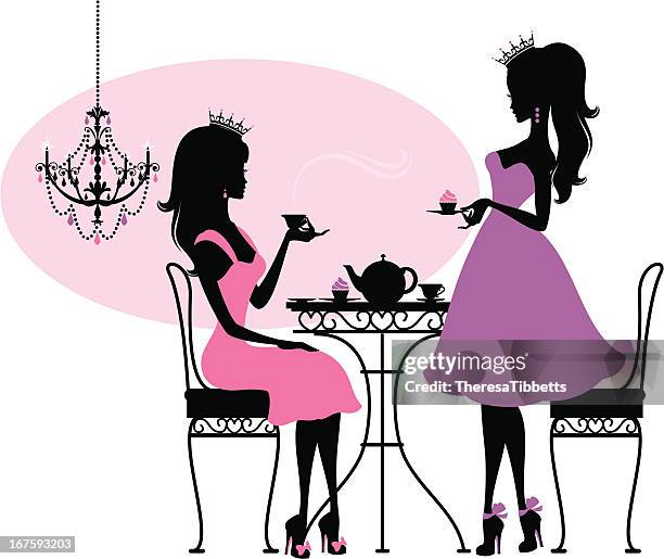 teatime princesses - chandelier vector stock illustrations