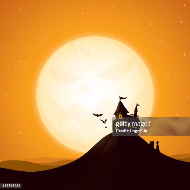 haunted house - vampire silhouette stock illustrations