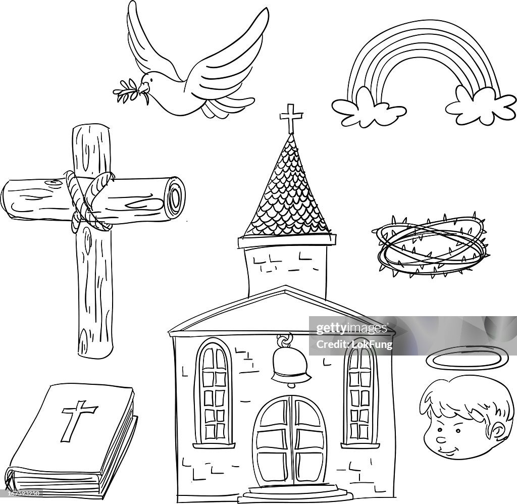 Christian elements in black and white