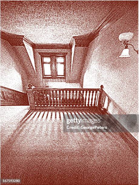 hallway - mahogany stock illustrations