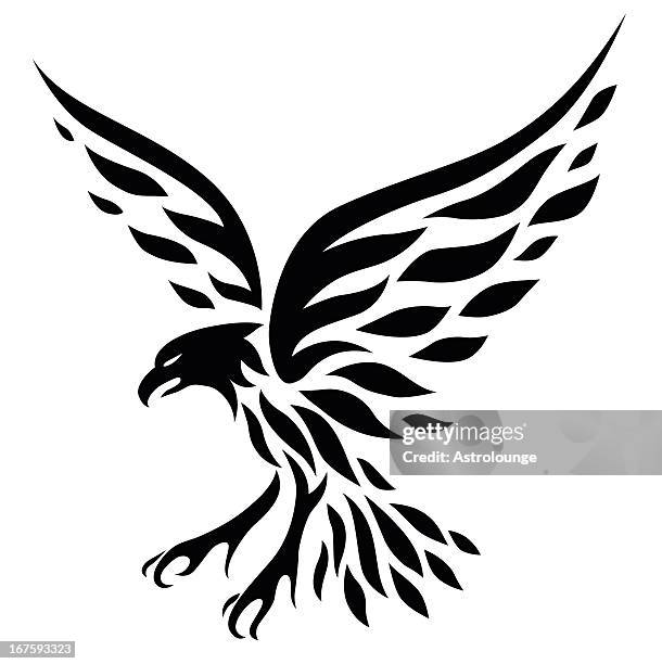 eagle tattoo - eagle wing tattoos stock-grafiken, -clipart, -cartoons und -symbole