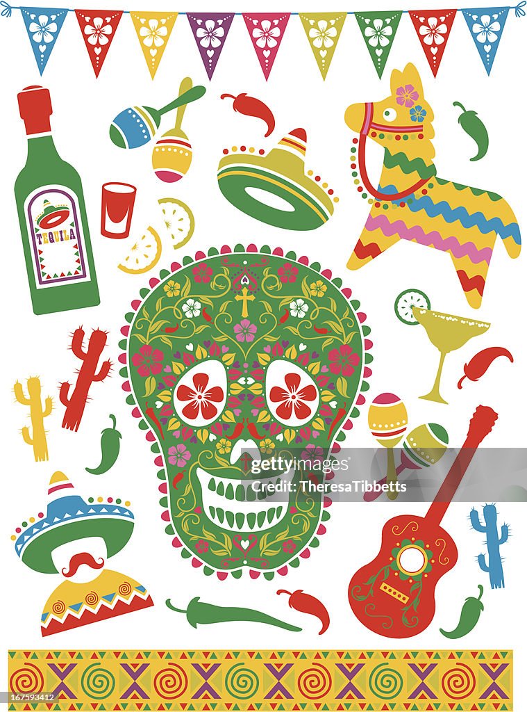 Festa mexicana ícones