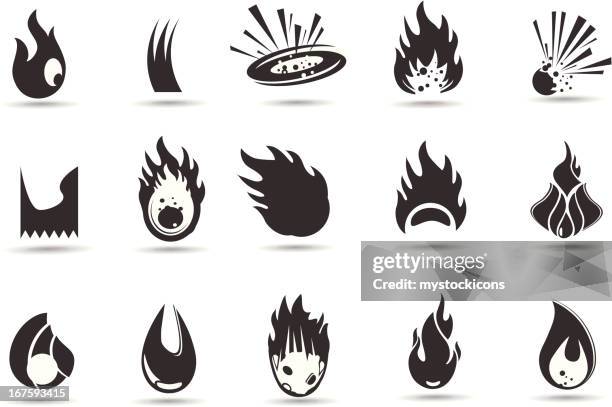 flamme feuer und symbole - brennbar stock-grafiken, -clipart, -cartoons und -symbole