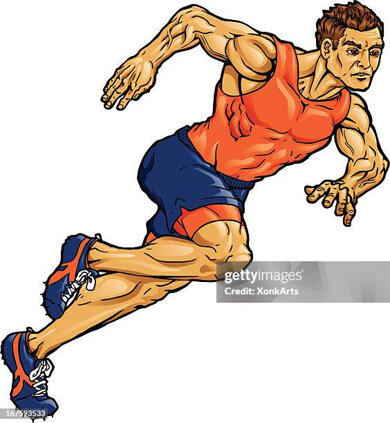 track sprinter - running vest stock illustrations