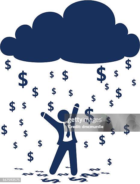 raining money - pennies from heaven stock illustrations