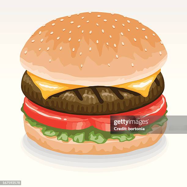 portobello mushroom burger - portobello mushroom burger stock illustrations