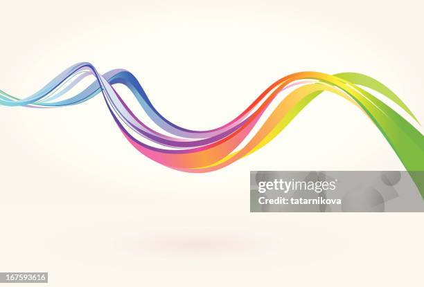 colorful curve background - wave of color stock illustrations