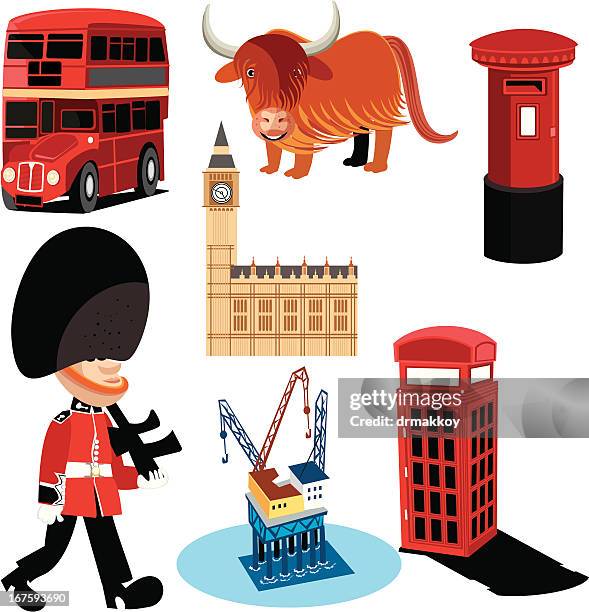 uk symbols - telephone booth stock illustrations