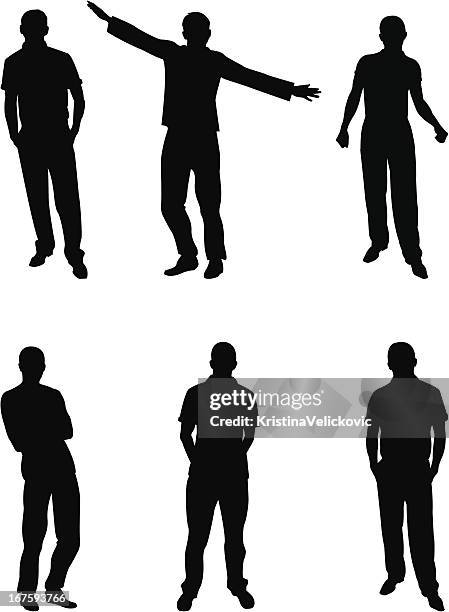 mans silhouette - shirt model stock illustrations