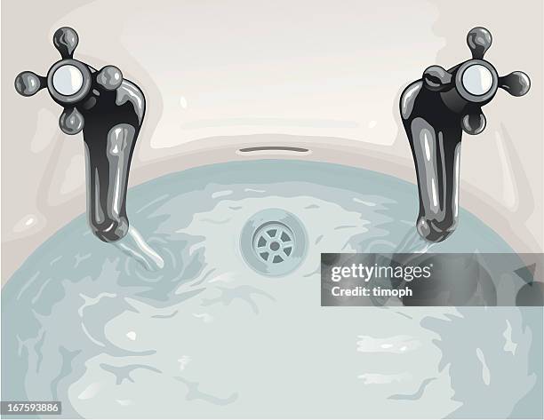 sink full - bathroom sink stock illustrations