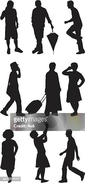 people standing in different poses - big hair stock illustrations stock illustrations