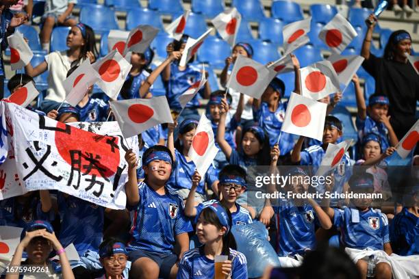 Fans of japan during the international friendly between Japan and Turkey at Cegeka Arena on September 12, 2023 in Genk, Belgium.