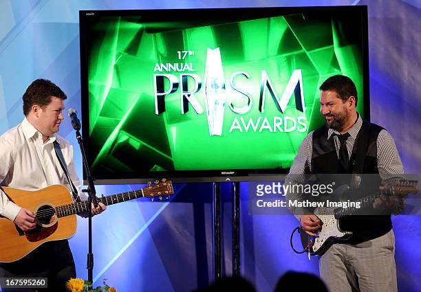 Actor Charlie Hirsch and Carlos Calvo perform attends the 17th Annual PRISM Awards at the Beverly Hills Hotel on April 25, 2013 in Beverly Hills,...