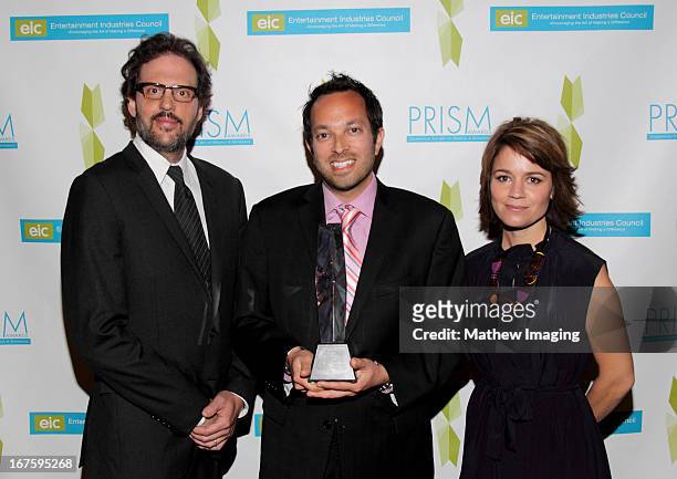 Actor Silas Weir Mitchel, Production manager Jonathan Mussman recipient of the award for documentary program: mental health for "Demi Lovato: Stay...