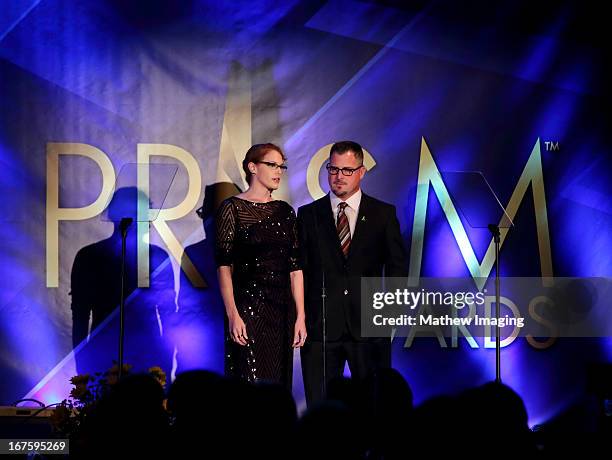 Actors Amanda Righetti and George Eads attend the 17th Annual PRISM Awards at the Beverly Hills Hotel on April 25, 2013 in Beverly Hills, California.