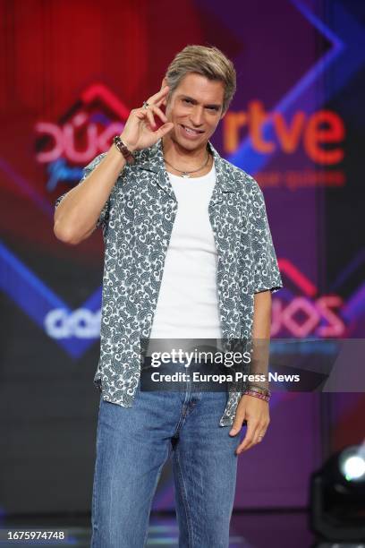 Singer Carlos Baute during the presentation of the new season of Duos increibles, at the Fuenlabrada studios, on 12 September, 2023 in Fuenlabrada,...