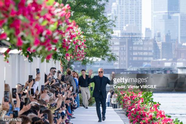 Fashion designer Michael Kors walks the runway during the Michael Kors Ready to Wear Spring/Summer 2024 fashion show as part of the New York Fashion...