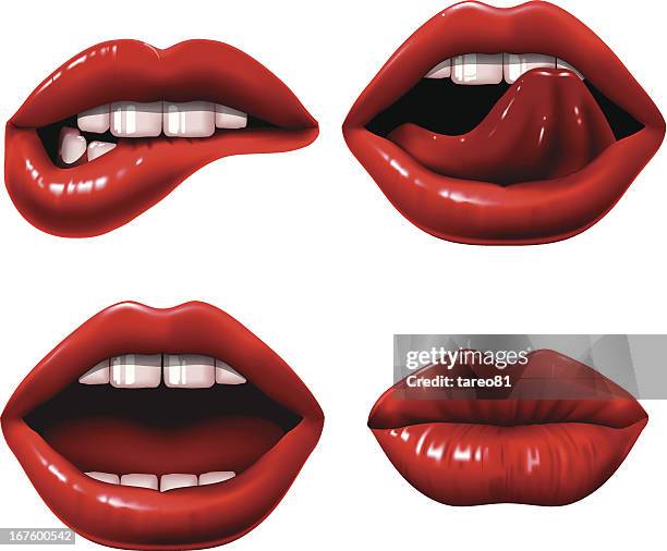red lippen - küssen stock-grafiken, -clipart, -cartoons und -symbole