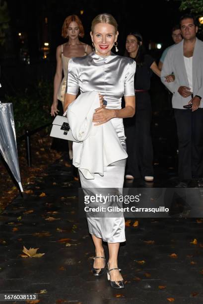 Actress Naomi Watts is seen leaving the Tory Burch Spring/Summer 2024 Runway Show during New York Fashion Week at Domino Park on September 11, 2023...