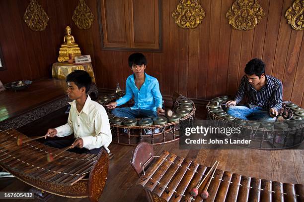 Cambodian folk music is highly influenced by ancient as well as Hindu forms. Pinpeat orchestras are made up of bamboo xylophone, gongs and various...