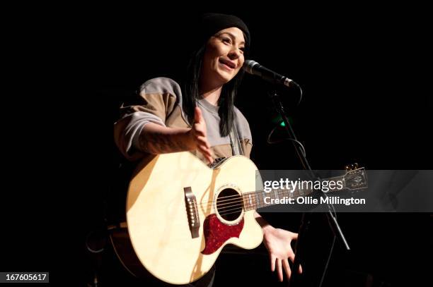 Lucy Spraggan performs on stage during the second night of her sold out April/May 2013 UK tour at o2 Academy on April 26, 2013 in Leicester, England.