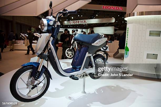 Yamaha unveils new electric bike the EC-03 at the Tokyo Motor Show, a biennial auto show held in October or November at the Makuhari Messe event...