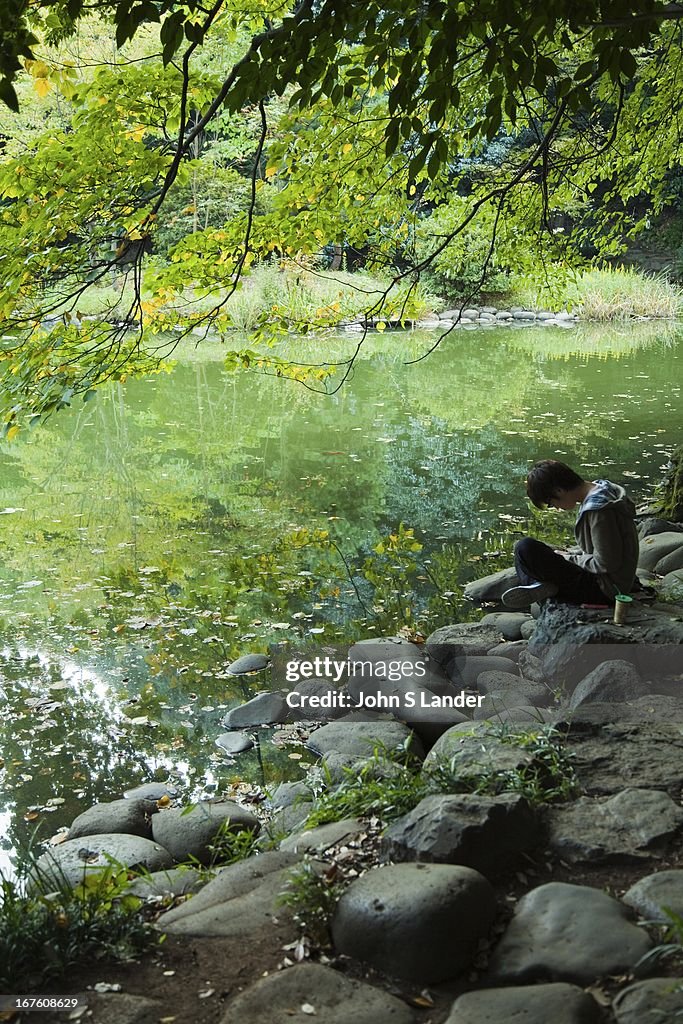 Sanshiro Pond lies in the heart of Tokyo University campus,...