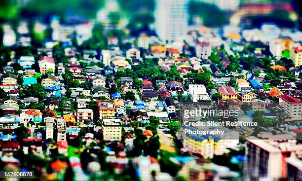 bangkok city from above - チルトシフト ストックフォトと画像