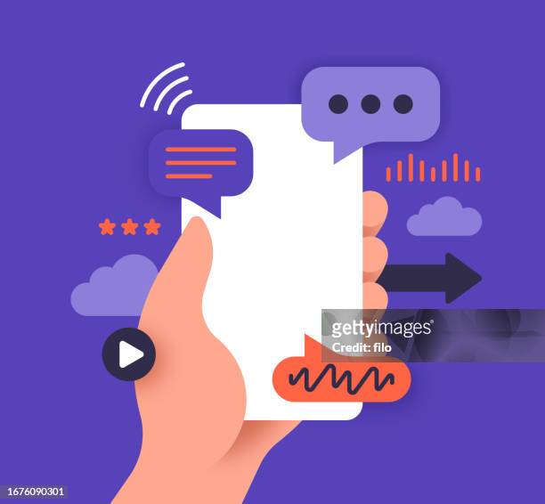 mobile phone cell phone text message conversation background - mobile app illustration stock illustrations